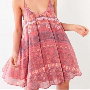 UO kimchi blue boho side tie mini dress 0484 urban outfitters pink